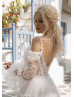 Long Sleeves Ivory Lace Tulle Sweet Wedding Dress